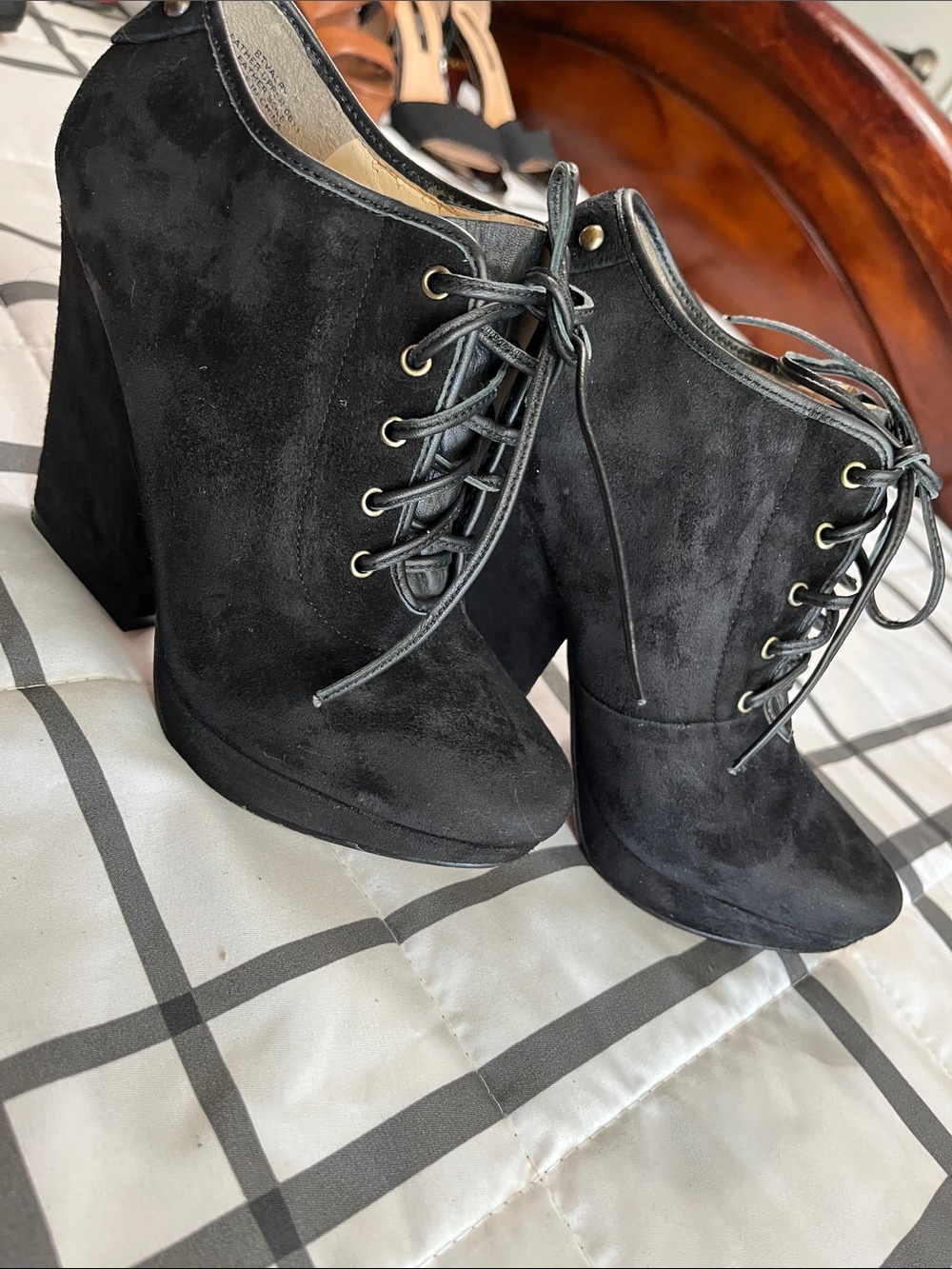Boutique 9Black Suede Platform Booties - Women's